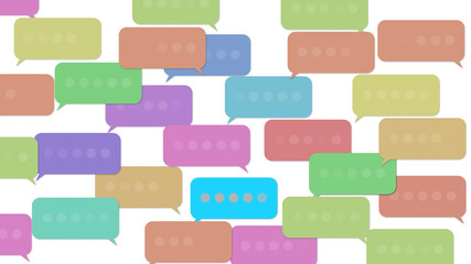 Crowded Bubble Chat Illustration for Message and Social Interaction on Solid White Background
