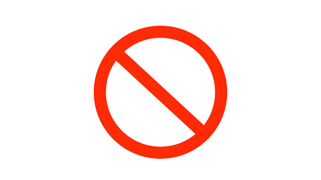Do not Enter or Crossing Symbol Icon on White background