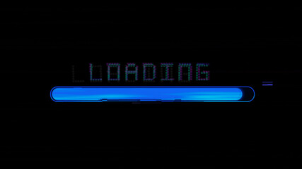 Loading with Progress Bar Glitch on Black Background