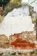 Ancient deteriorating plaster wall