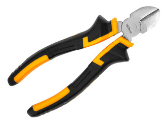 Diagonal pliers isolated on white background
