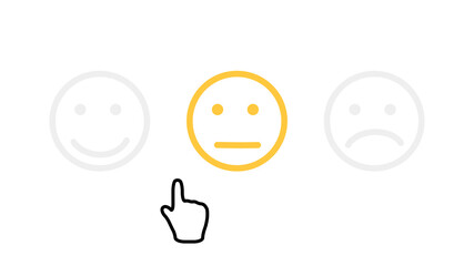 Flat Emoticon Rating Review on White Background