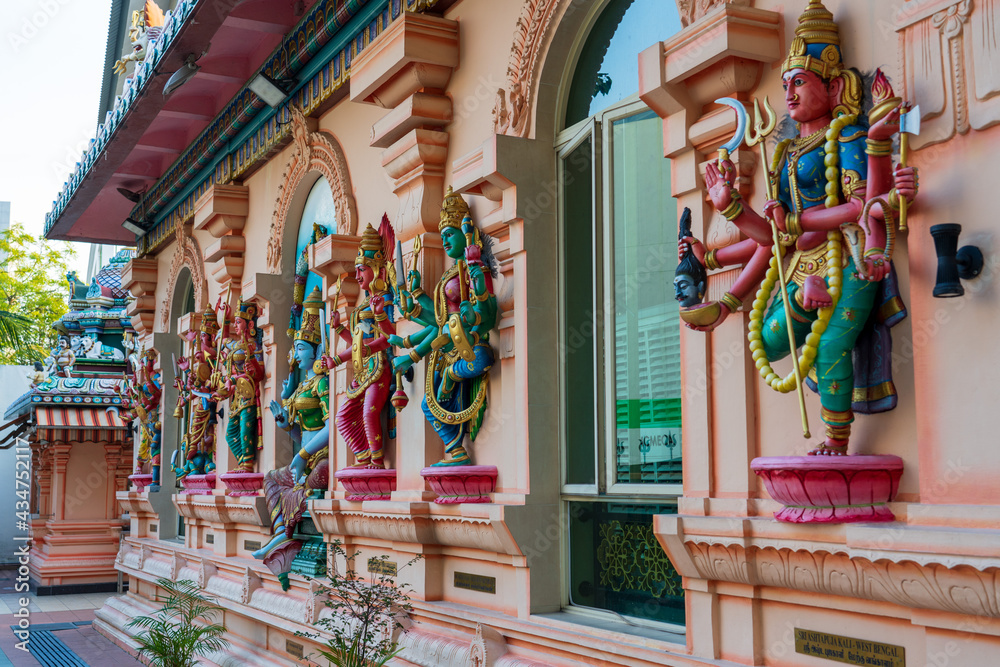 Canvas Prints colourful statues of hindu religious deities adorning the interior of a hindu temple in singapore.