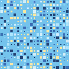 Seamless mosaic pattern.Endless background with tiles. Blue backdrop with square elements. Simple wallpaper. Isolated. Vector illustration.