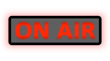 On Air Light Box Black Text On and off Indicator Live on White Background