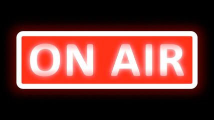 On Air Light Box White Text On and off Indicator Live on Black Background