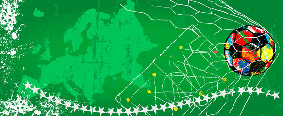 soccer ball and playing field, great soccer event this year, super grunge soccer or football mock up, free copy space