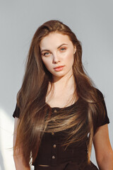 Naklejka premium portrait of a beautiful girl glamorous girl