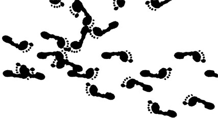 Crowded Footstep on white background