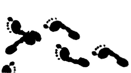 Footsteps Mark on white background
