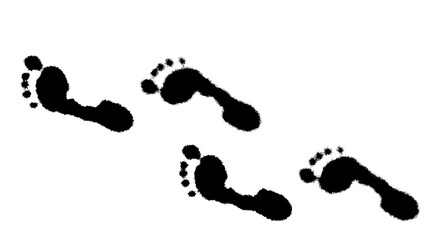 Footsteps Mark on white background