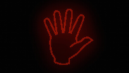 Hand Waving Sign on LED Screen