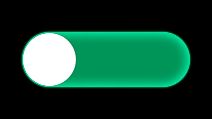 Horizontal Green Button setting visualization on Black Background