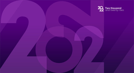 2022. Happy New Year. Vector illustration. Design templates with logo 2022. Minimalistic background for banner, cover, poster.