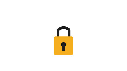 Safety Lock Icon Illustration in Locked Position on White Background
