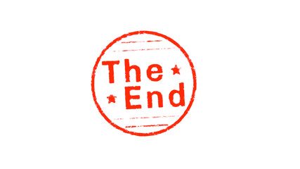 The End Text Stamp effects on White Background