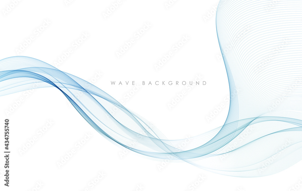 Fototapete Vector abstract colorful flowing wave lines isolated on white background. Design element for technology, science, modern concept.
