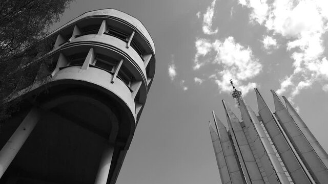 Russian State Scientific Center for Robotics and Technical Cybernetics futuristic concrete tower 