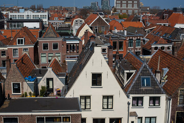 Fototapeta premium old buildings and canal houses in Leiden