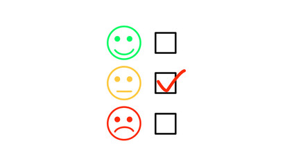 Choosing Average Emoticon Customer Service Evaluation or Rating Review