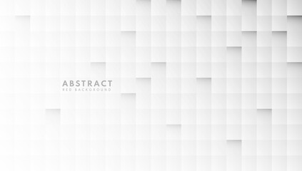 Abstract square pattern white and gray color background with copy space. Modern and minimal concept. You can use for cover, poster, web, flyer, Landing page, Print ad. Vector illustration - obrazy, fototapety, plakaty