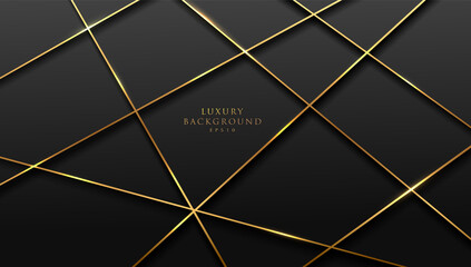 Abstract perspective golden lines pattern on black background. Luxury and elegant style. You can use for cover, poster, web, flyer, Landing page, Print ad. Vector illustration