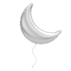 3d balloon in moon shape on white isolated background. 3d illustration
