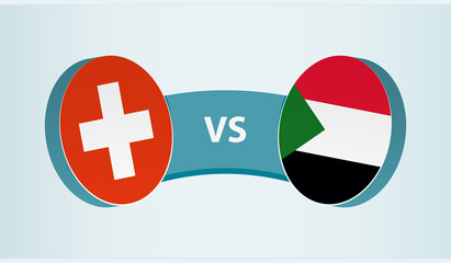 Switzerland versus Sudan, team sports competition concept.