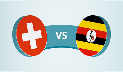 Switzerland versus Uganda, team sports competition concept.