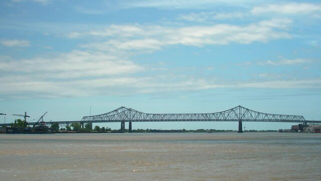 Crescent City Connection Over Mississippi River New Orleans