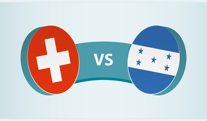 Switzerland versus Honduras, team sports competition concept.