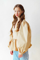 portrait of a teenage girl in the studio