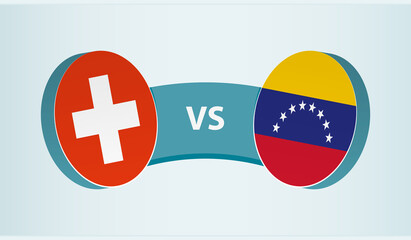 Switzerland versus Venezuela, team sports competition concept.