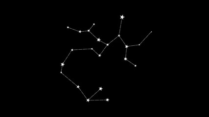 Sagittarius Zodiac Sign or Symbol on Black Background