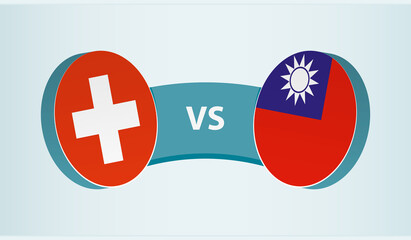 Switzerland versus Taiwan, team sports competition concept.