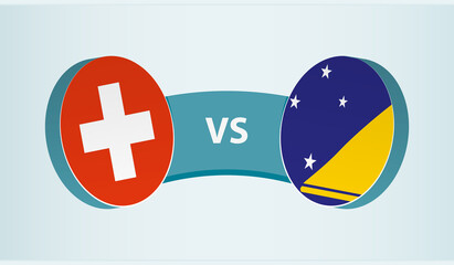 Switzerland versus Tokelau, team sports competition concept.