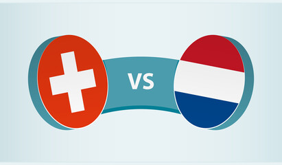 Switzerland versus Netherlands, team sports competition concept.