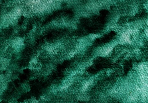Abstract Deep Green Watercolor Background