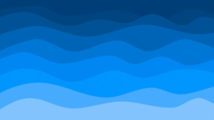 Fototapeta premium Blue Sea or Ocean Wave Illustration