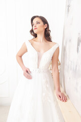 Beautiful fashion bride in wedding dress