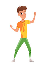  illustration of young smiling men in casual cloth under the white background. Front view man