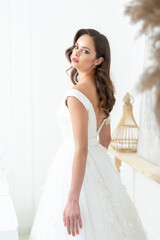 Beautiful fashion bride in wedding dress