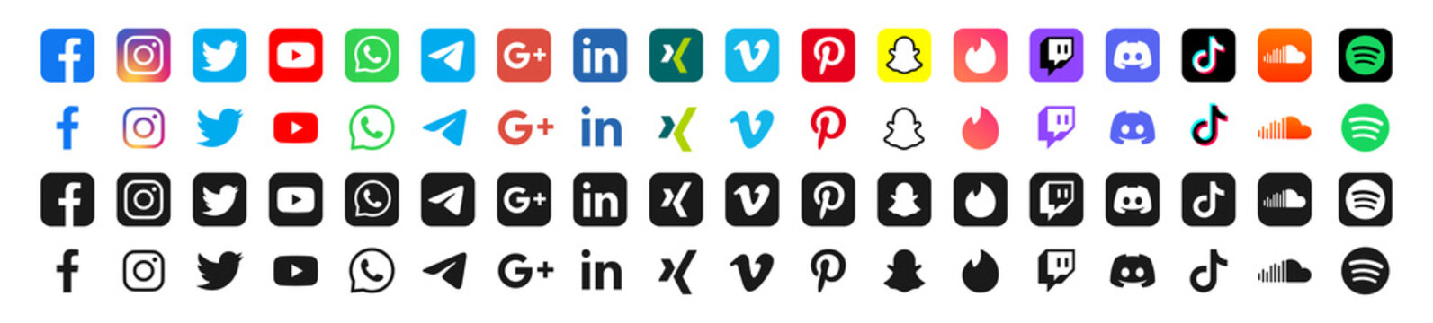 Social media vector icon set