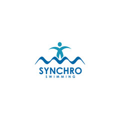 Synchro swimming logo design template