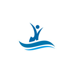 Synchro swimming logo design template