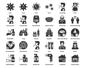 Corona Virus Related Icons Vector Illustration