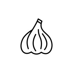 Garlic Line Icon In A Simple Style. Vector sign in a simple style isolated on a white background. 64x64 pixel.