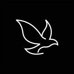 Obraz premium Flying bird line logo, Flying bird logo design vector illustration, Stock illustration Flying bird logo design template vector image
