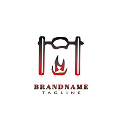 camping cooking logo design cartoon icon vector illustration