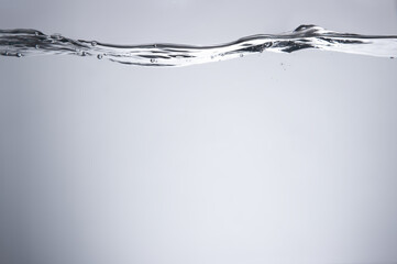 Water wave transparent surface with bubbles of air background